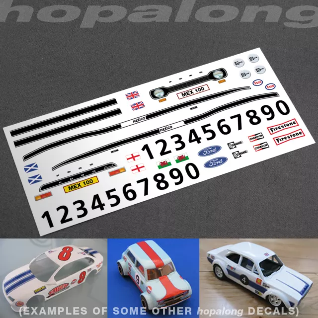 Scalextric/Slot Car 1/32 'Escort Mexico' Waterslide Decals - 8 Colour Options