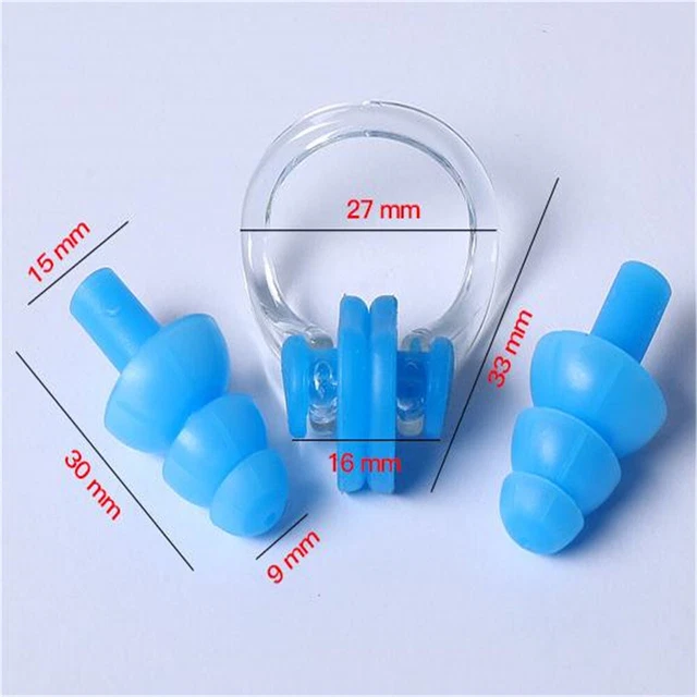 Silicone Waterproof Swim Swimming Nose Clip + Ear Plug Earplug Combo Set