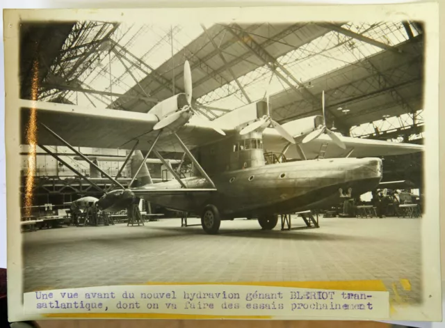 HYDRAVION BLERIOT TRANSATLANTIQUE Photo originale G. DEVRED (Agence ROL) 1932