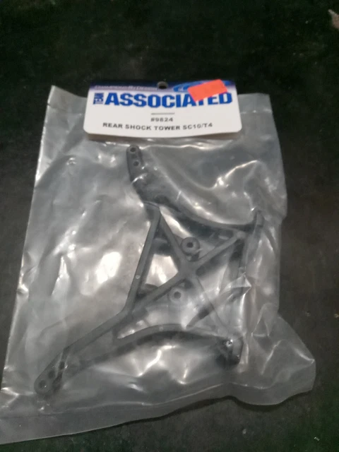 Vintage Associated T4 SC10 Series Rear Shock Tower Plastic Black (1) 9824 Used
