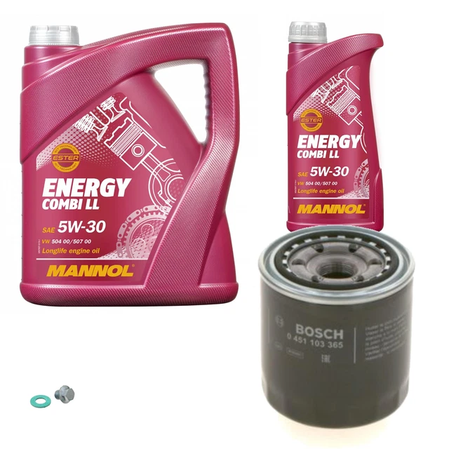 Kit D'entretien Mannol : 5L Huile 5W-30 + Filtres Air, Huile, Carburant MANN - Pour Vidange Complète