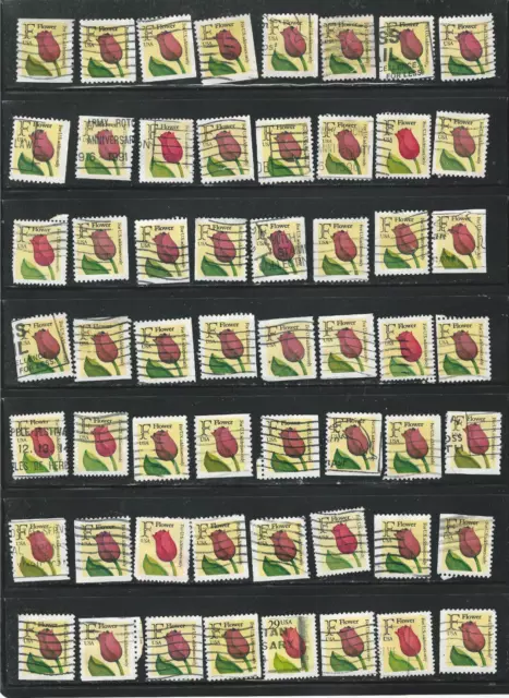 Selection Of Used Us F Flower Stamps 1