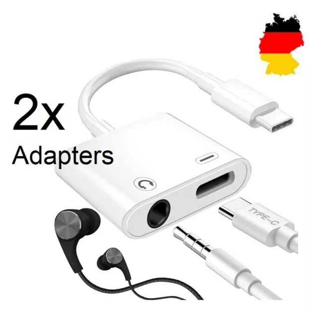 für Samsung Ipad USB C Kopfhörer Adapter Ladebuchse 2in1 Typ C 3.5mm Klinke Aux