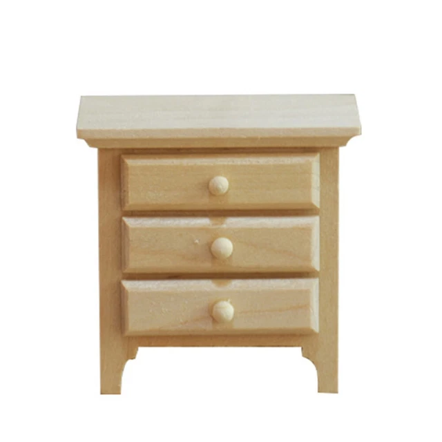 112 Casa delle bambole comodino ornamento mini comodino beige bambino