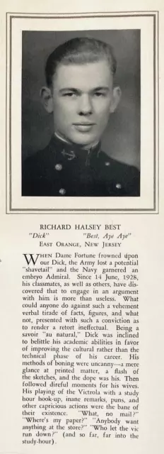 WW2 US NAVY PILOT " DICK BEST " SUNK 2 CARRIERS at MIDWAY ACADEMY YEAR BOOK 1932 2