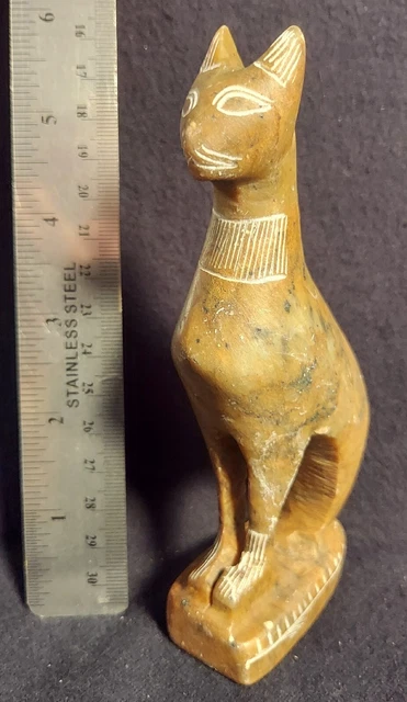 Unique Egyptian Natural Stone Carving Made in Egypt "Cat Goddess" L@@K !