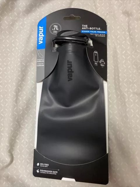 NEW VAPUR Anti-Bottle .7L/23oz Collapsible BPA Free Water Bottle Black NEW VAPUR Anti-Bottle .7L/23oz Collapsible BPA Free Water Bottle Black