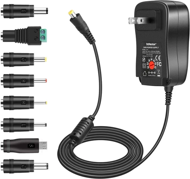 Multi Voltage 34W 3 to 12 Volts Universal AC DC Adapter Replacement Power Supply
