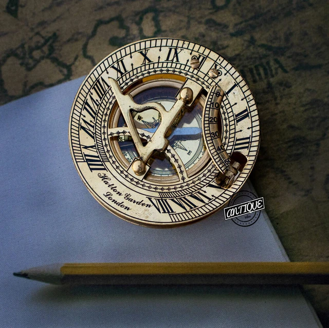 Antica Bussola Meridiana Mary Rose In Ottone Vintage Design Regalo - Foto 2