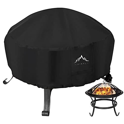 Fire Pit Cover- Heavy Duty Waterproof 600D Polyster with Thick 44D×24H inch