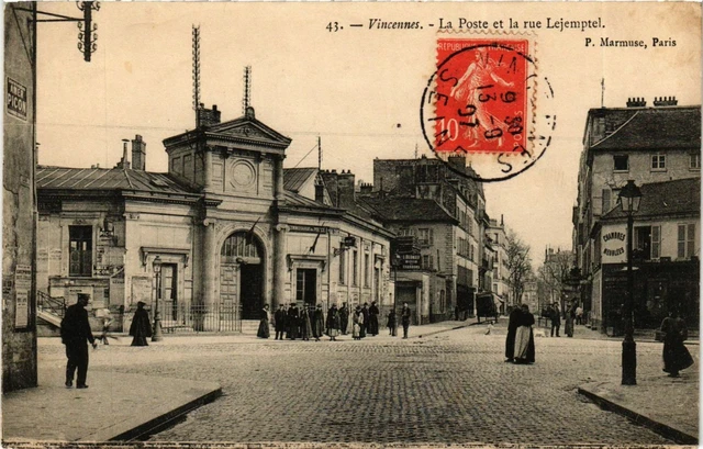 CPA AK VINCENNES La Poste et la rue Lejemptel (869766)