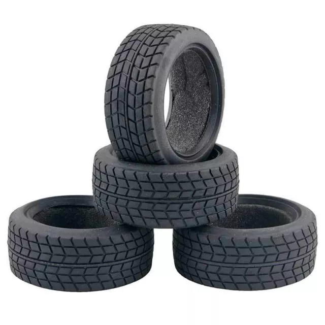 26 mm Gummi Reifen Set für 1/10 On-Road RC Auto 4 Stück Tamiya TT01 TT02 TT01E TL01