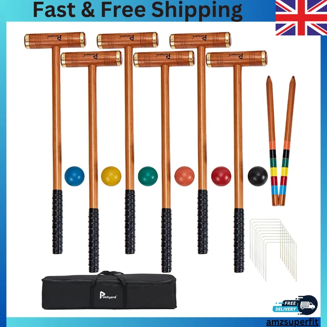 Yard Games Premium Outdoor Colored Lawn Croquet Game Set With 6 Player Mallets, Easy Backyard, Beach, Or Park Summer Game For All Ages & Skill Levels - View #9