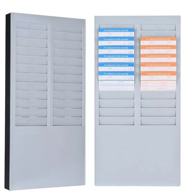 24 Slots Time Card Organizer Holder Wall Mounted Attendance Recorder  Warehouse