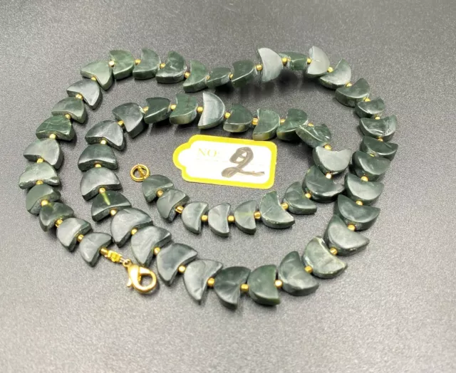 old antique Pyu period  green jade beads 6