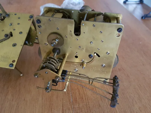 KIENZLE Mantle Clock Movements x 2. For Spares or Repairs.