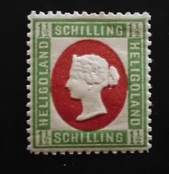 Helgoland 1873MiNr 10  Viktoria 1 1/2 S  Gummi mit Falzabdruck
