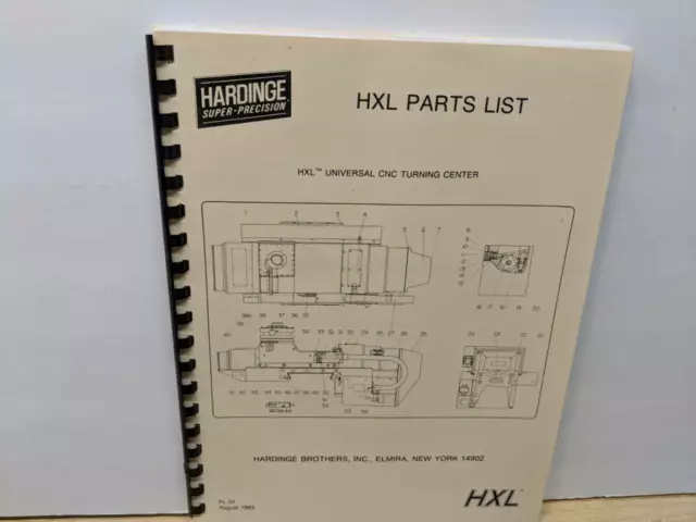 Hardinge HXL CNC Universal Turning Center Parts Manual