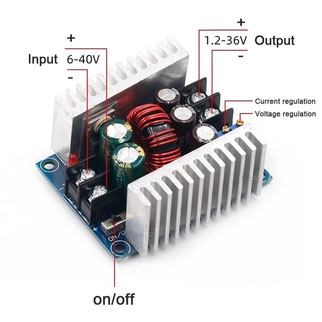 Step Down Module Back 6-40V TO 1.2V-36V Step Down Module DC-DC 300W 20A Step-down Buck ...