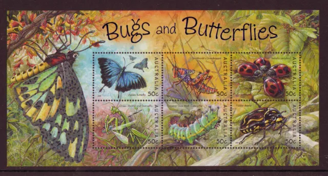 Australia 2003 Bugs And Butterflies Miniature Sheet Unmounted Mint, Mnh