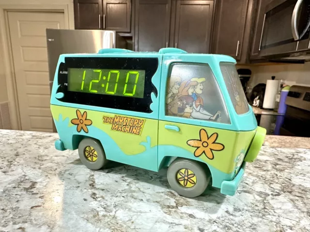 Vintage Scooby Doo Mystery Machine Alarm Clock Light Up Hanna Barbera 1999