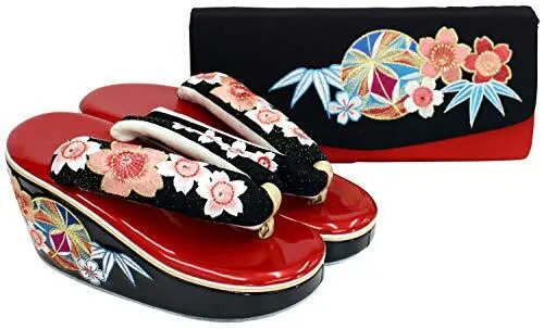 Japanese Furisode Sandals and Bag Set Sakuramari