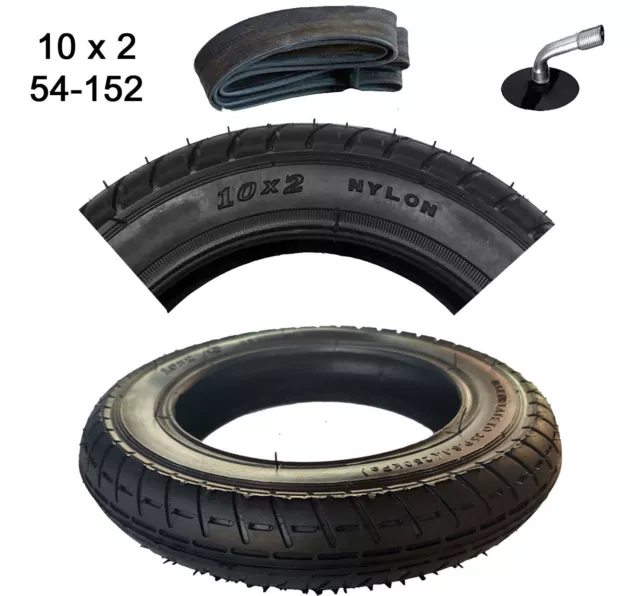 Reifen + Schlauch mit Winkelventil 10 x 2  Norm 54-152