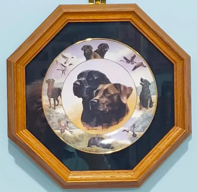 Franklin Mint Framed Plate "Friends In The Field" (Labs)By Nigel Hemming #Ra2187