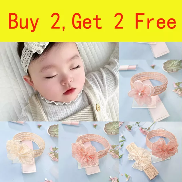 Toddler Lace Bow Flower Headbands Kids Baby Hair Band Accessory Newborn Headwear
