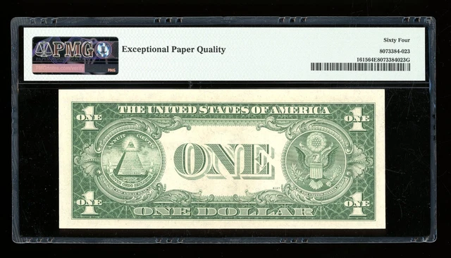 DBR $1 1935-F Silver Fr. 1615 UI Block PMG 64 EPQ Serial U07845512I 2
