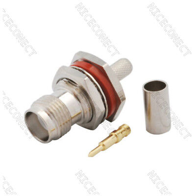 RP-TNC Jack Male Pin Bulkhead with O-ring Straight Connector RG58 RG142 LMR195
