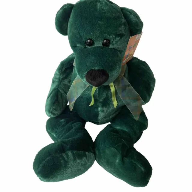 KELLYTOY 20” IRISH St Patricks Green Teddy Bear Soft Silky Kohair Plush ...