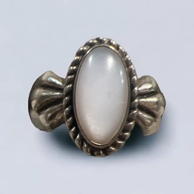 VINTAGE STERLING SILVER Carolyn Pollack 925 Pink Shell Abalone Ring ...