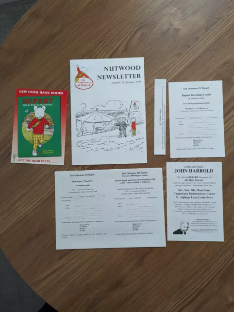 Rupert the Bear Nutwood Newsletter - Number 29, Autumn 1998 - with inserts