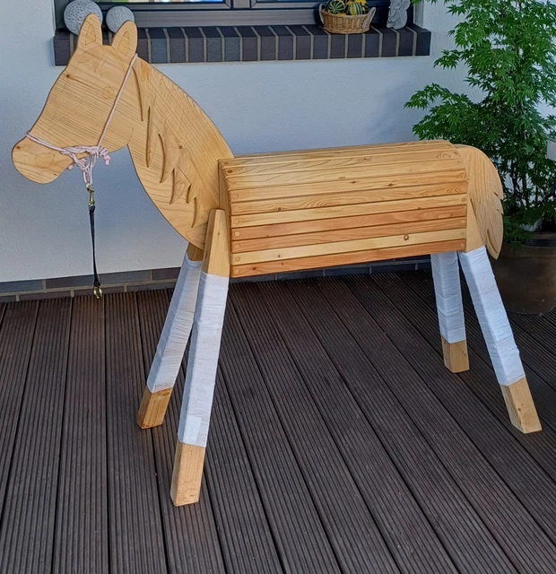 Steckenpferd Western Mit Brauner Mähne In A4-Größe