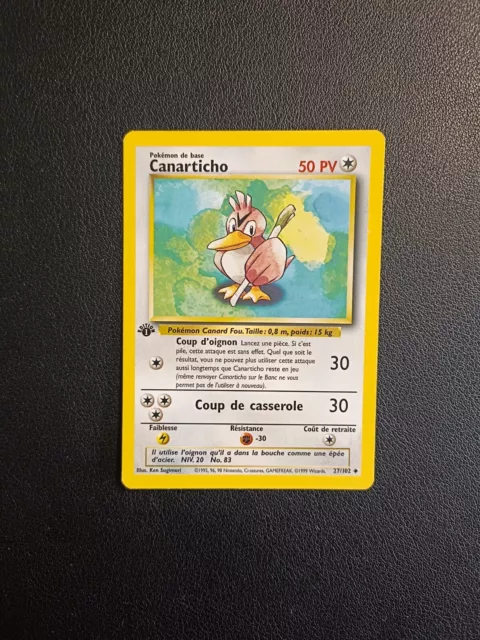 Carte Pokémon Canarticho 27/102 Unco Edition 1 Set de Base Wizards FR
