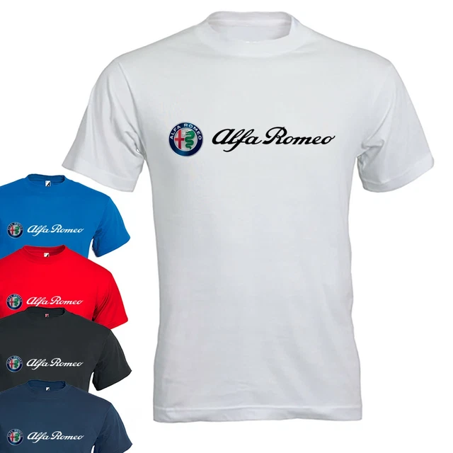 T shirt Uomo cotone Maglietta Alfa Romeo Maglia estiva a manica corta con stampa