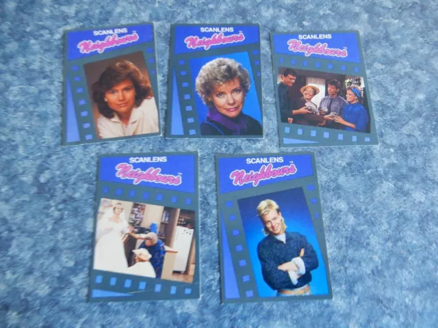 5 X Scanlens Neighbours Trading Cards - (lot 6)