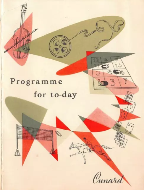 Cunard Line-R M S Mauretania~Programme Of Events For Today~September 29 1955
