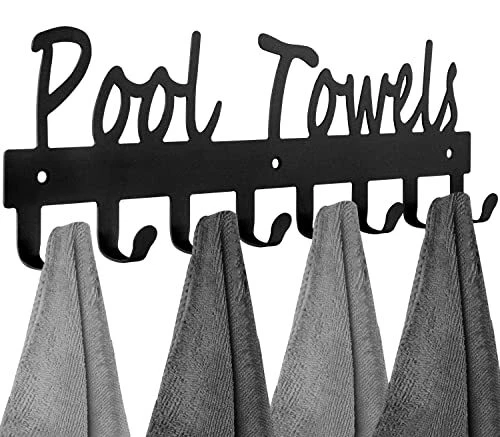 Pool Towel Hooks for Bathroom Wall Mount Towel Rack Towel Holder Carbon Steel...
