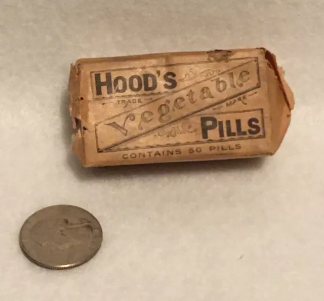 Antique Hood’s Vegetable Pills Apothecary Pharmacy Box C.I. Hood and Company #2