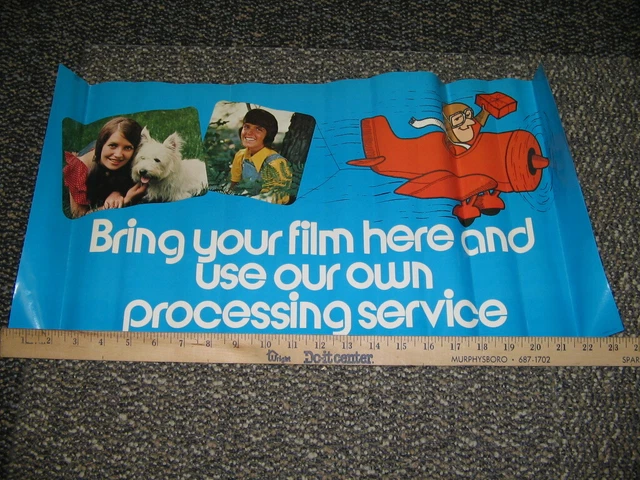 KODAK store sign 1970s WWI aviator Red Baron terrier dog airplane cartoon