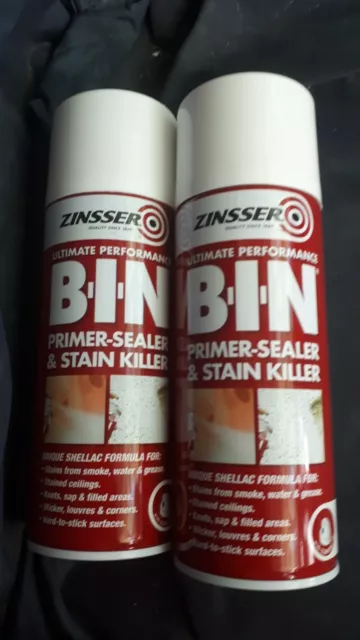 ZINSSER BIN IMPRIMER SELLADOR DE MANCHAS KILLER X 2 latas de spray 400ml ea