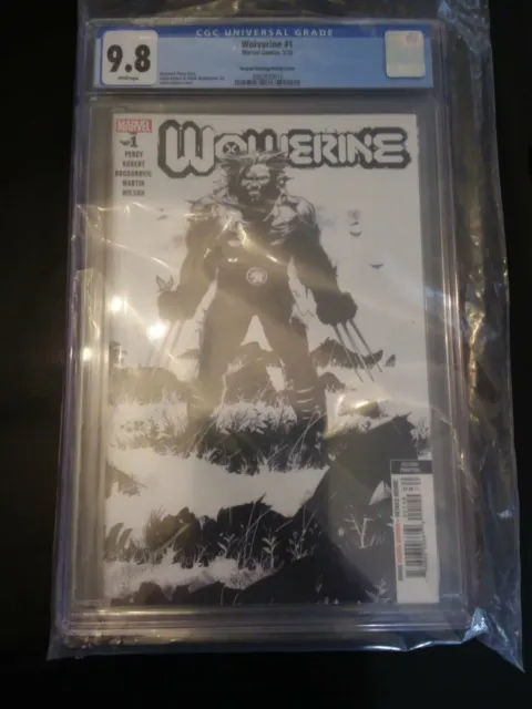 Wolverine #1 2nd Print B&W* Sketch Adam Kubert 1:25 Variant CGC 9.8* Marvel