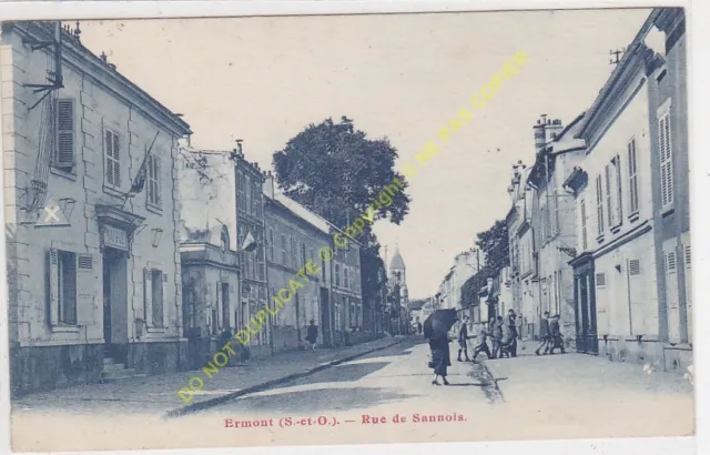 CPA 95120 ERMONT rue de Sannois avec Mairie animé Edit BREGER 1931