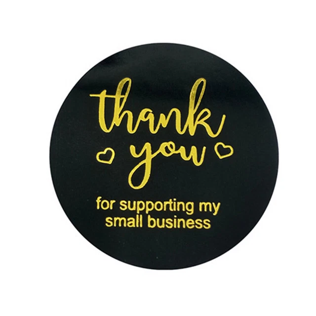 *F 500pcs Gold Foil Thank You Stickers Labels Roll for Scrapbooking (1 inch)