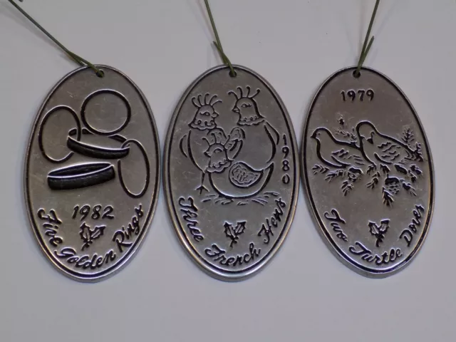 Wilton Armetale 12 Days of Christmas Series Tree LOT set Ornament 1979 1980 1982