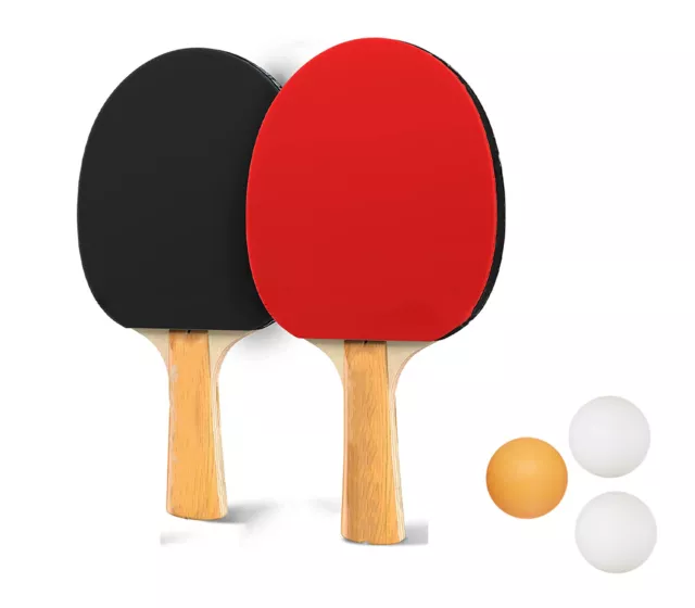 Set Ping Pong Racchette + Rete con Morsetti + 3 Palline Gioco Tennis Da Tavolo 3