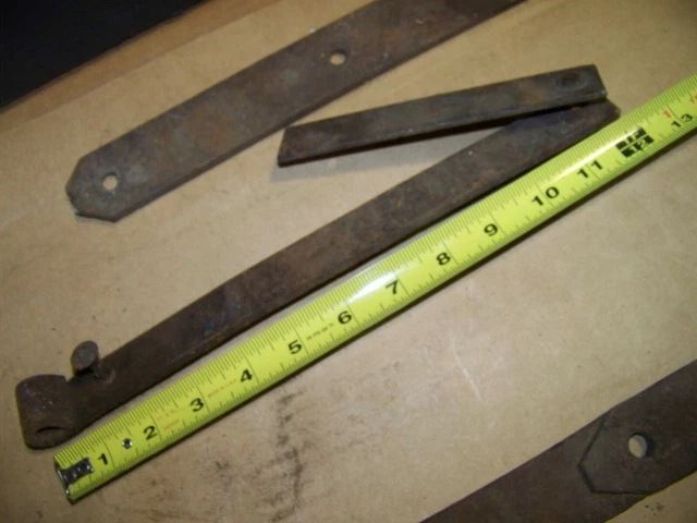 Primitive Antique Hand Forged Iron Barn Door Strap Hinge Gate Architectural Lot 4