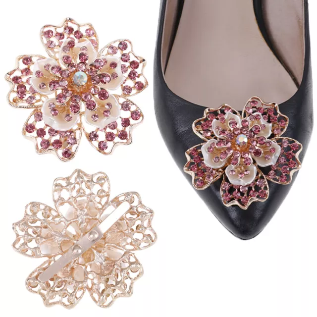 1Pc Rhinestone women crystal shoe clip decor girls shoes charm clip buckle'EL